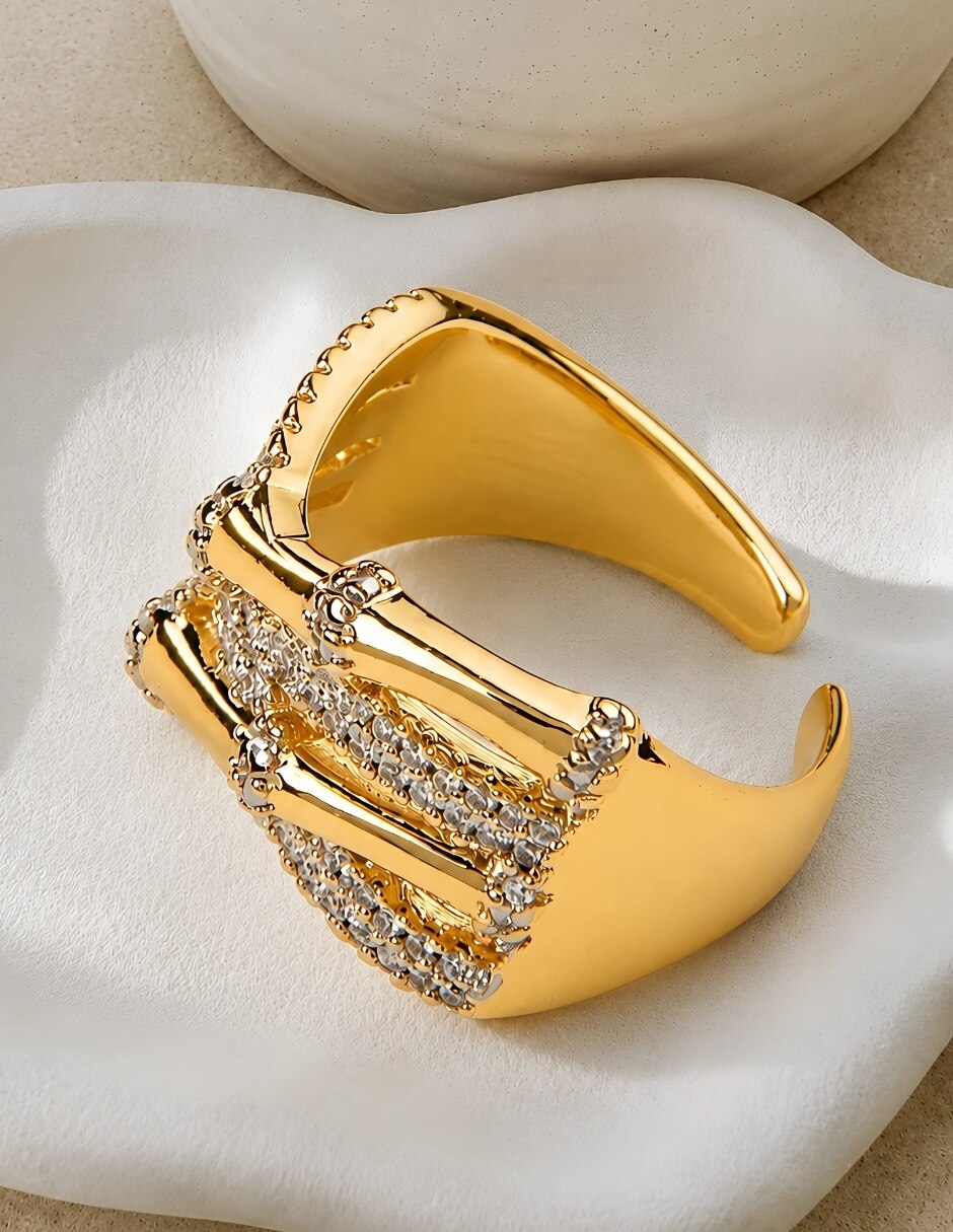 Anillo yoiko aurea zirconia baño de oro
