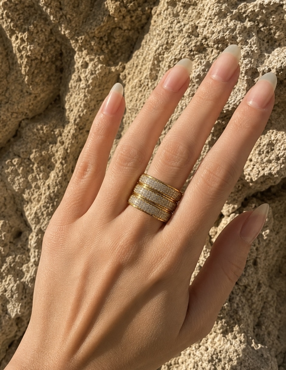 Anillo lumina zirconia baño de oro 7