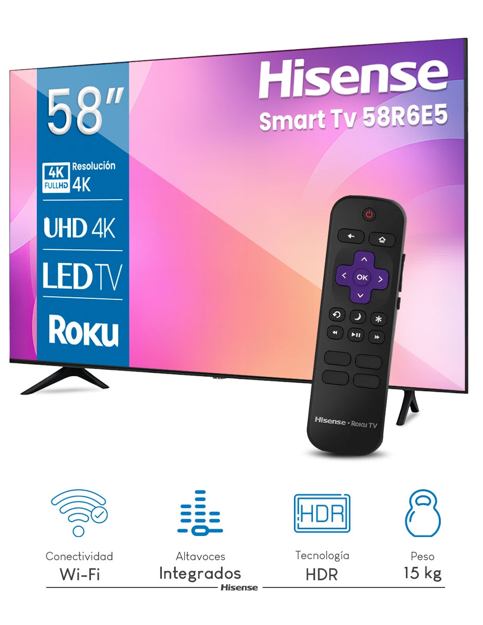 Pnatalla smart tv de 4K/UHD 58R6E con android tv reacondicionado 4