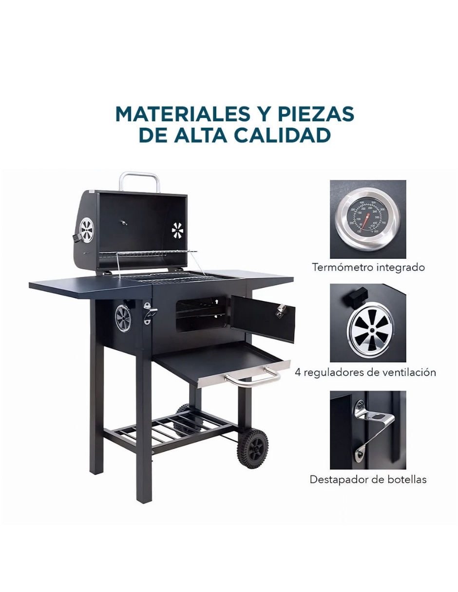 Asador Carbón Ghaliet Asa-Rec-Pre de acero inoxidable