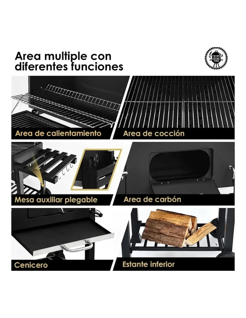 Asador Carbón Ghaliet Asa-Rec-Pre de acero inoxidable