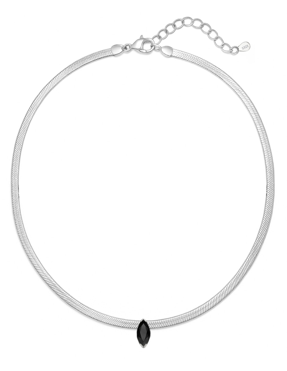 Gargantilla de serpiente brillo de plata p 925