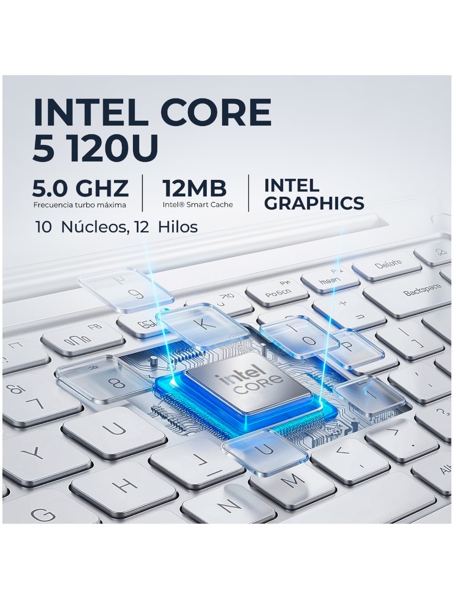 Laptop Intel Core 5 120U 15.6 pulgadas HD Intel core 5 Integradas 8 GB RAM 512 GB SSD 5