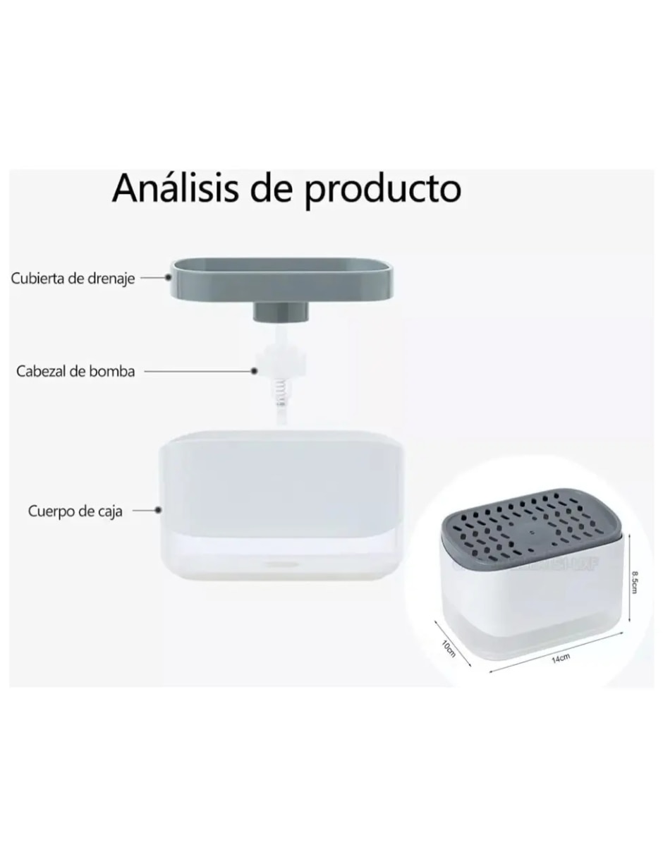 Dosificador jabón con portaesponjas 5