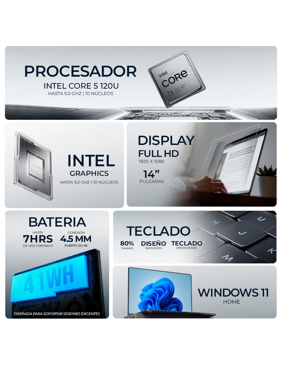 Laptop B77c3lt#abm 14 pulgadas Full HD Intel core 5 Integradas 8 GB RAM 512 GB SSD 2