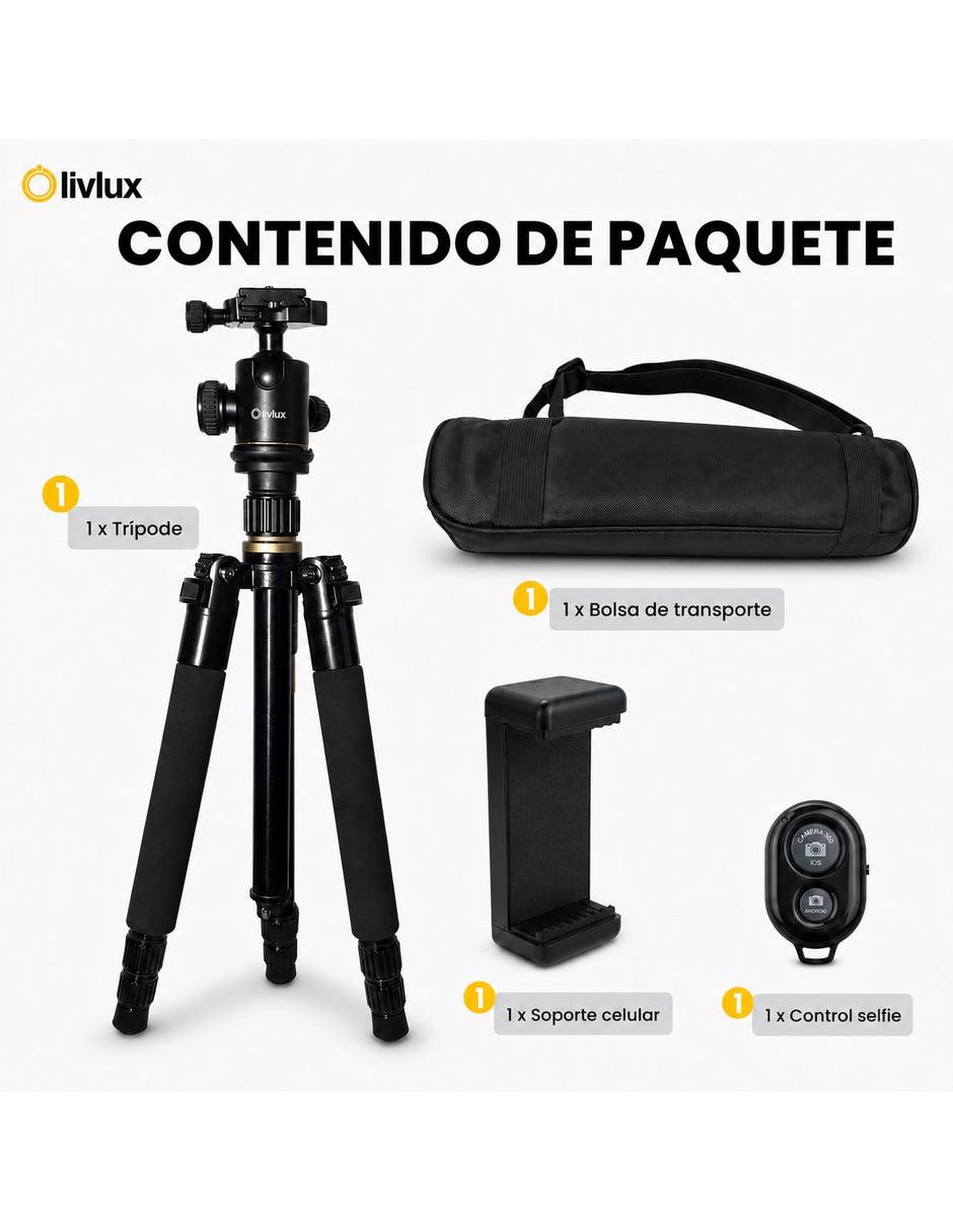 Tripie TP 120 de aluminio para cámara y celular 4