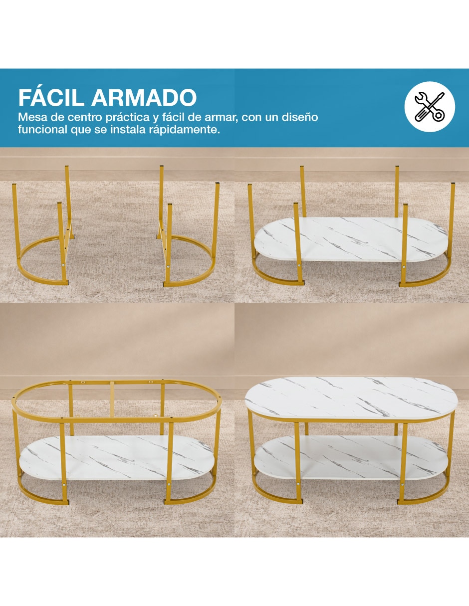 Mesa de centro armable de acero 4