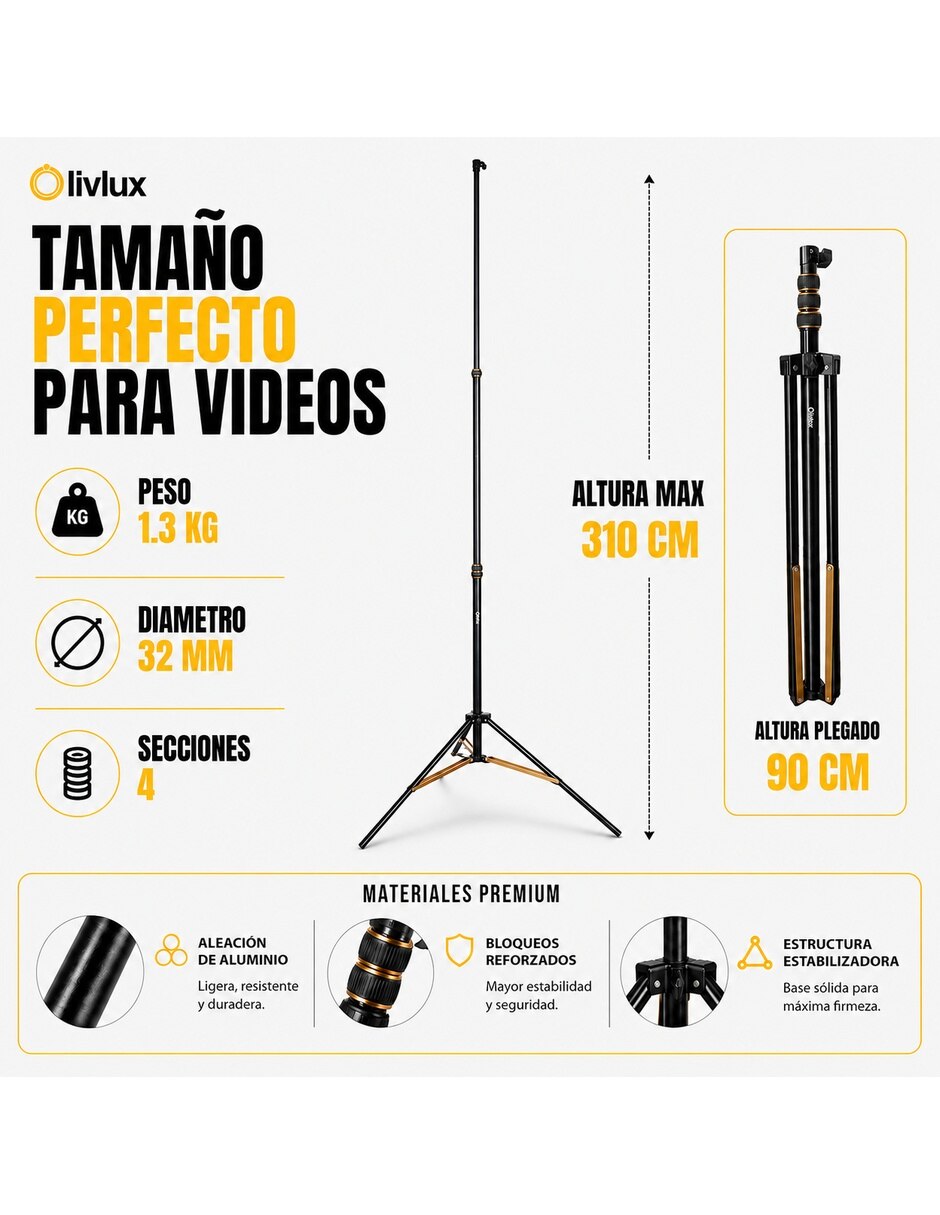 Tripie TP 03 de aleación de aluminio universal 8