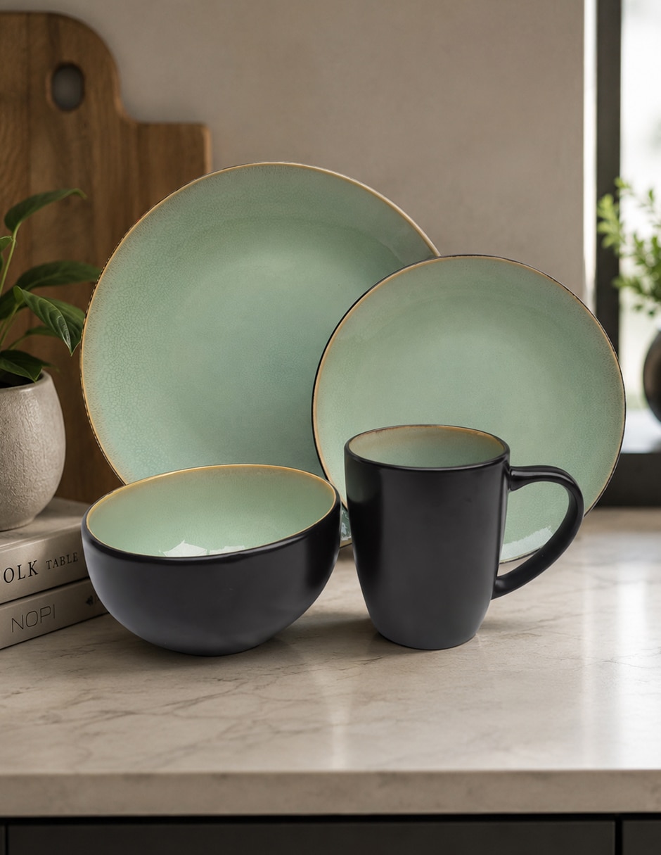 Vajilla cerrada Distinto de Stoneware para 4 personas