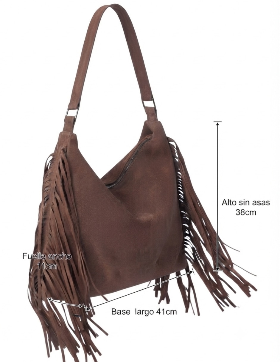 Bolsa hobo de gamuza para mujer