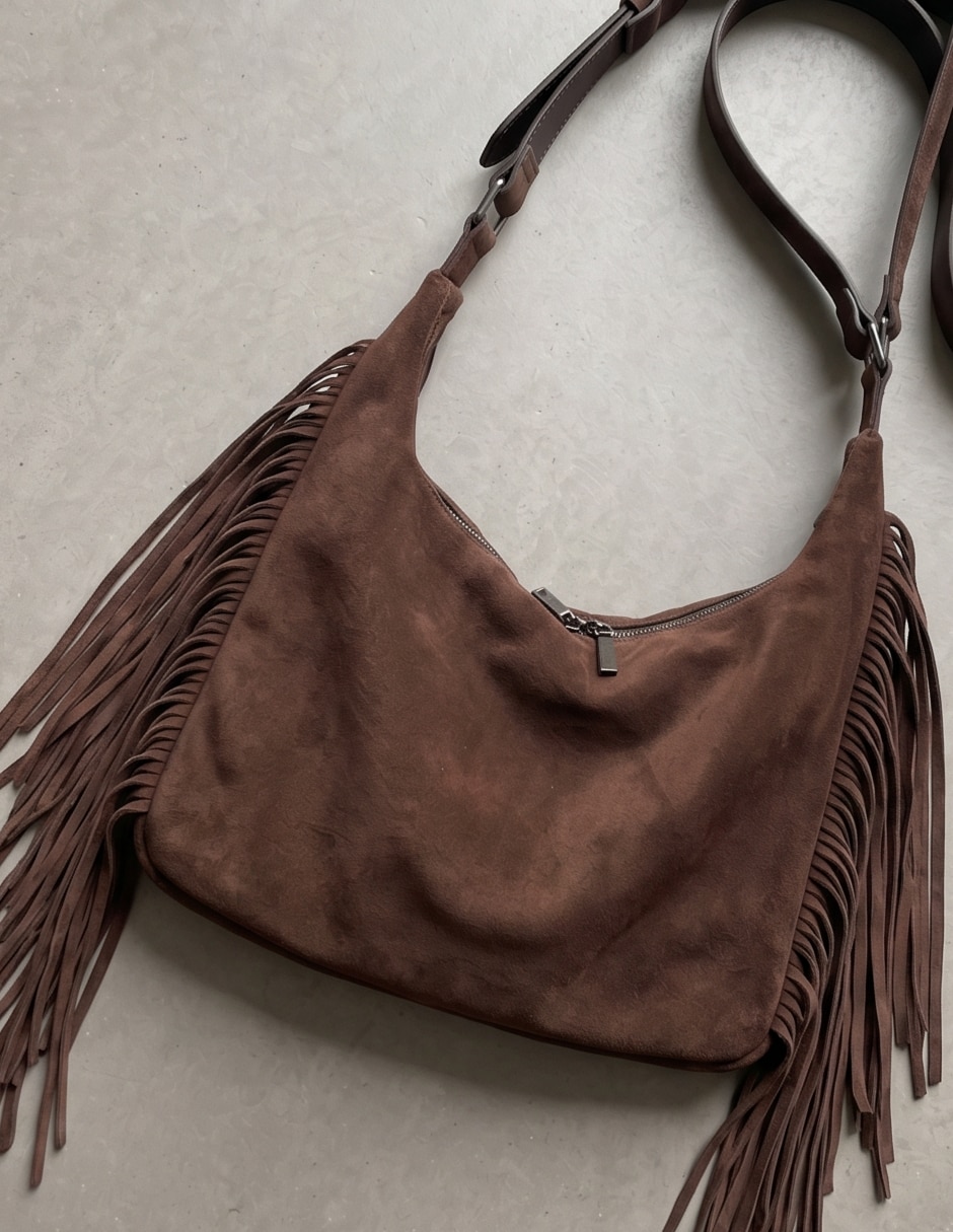 Bolsa hobo de gamuza para mujer