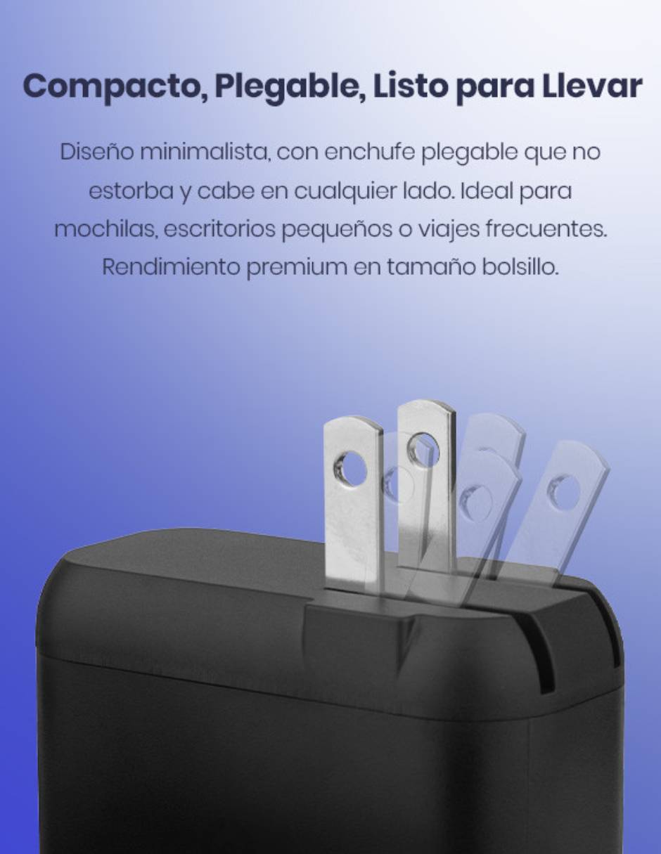 Cargador pared GBD-WC70B USB tipo A + USB tipo C 70 W 4