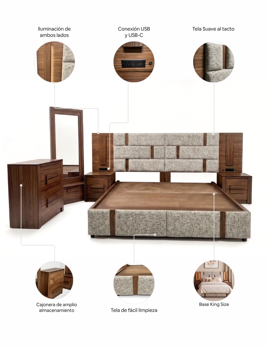 Set Recámara de Madera 2