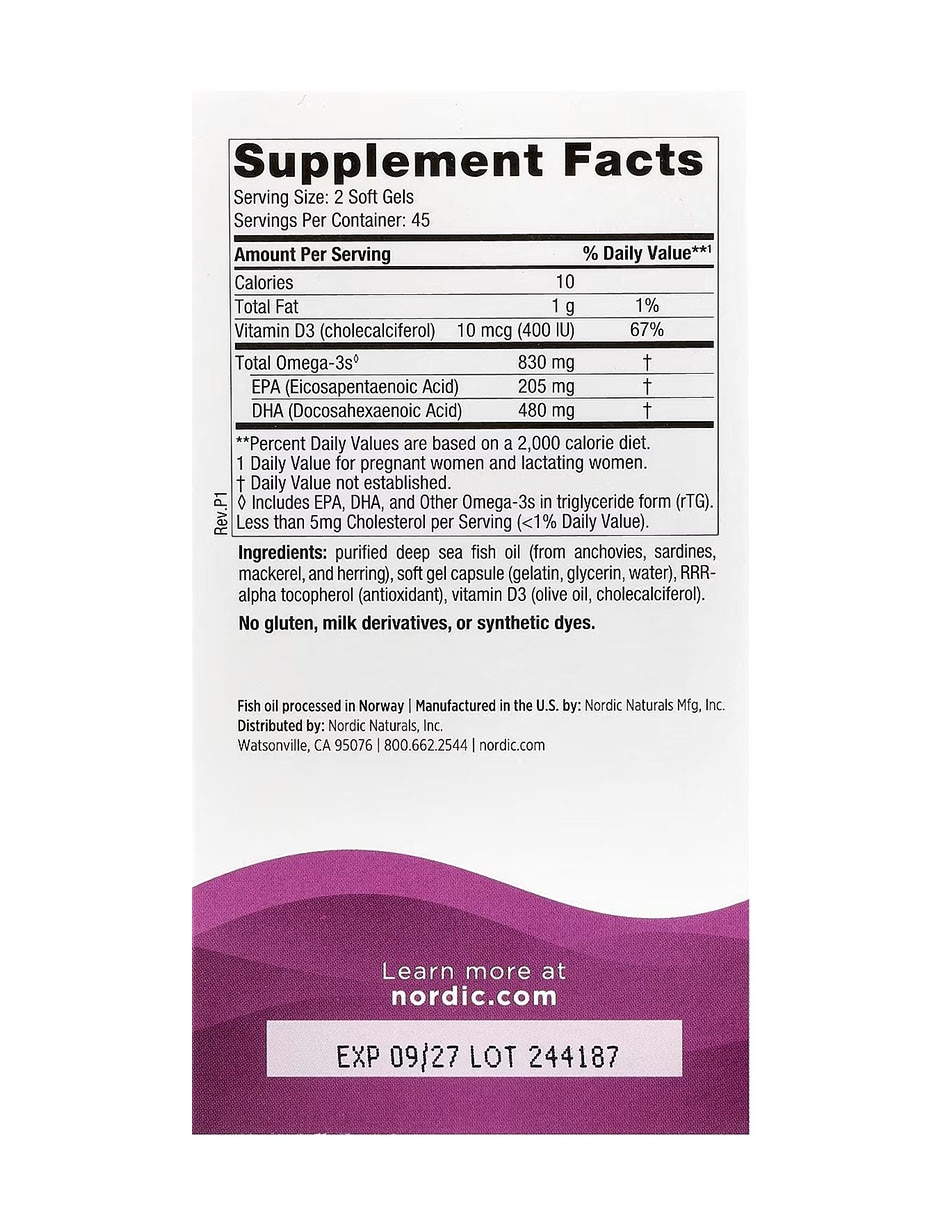 Suplemento DHA prenatal 90 cápsulas con Vitamina D3 y K2 con Omega 3 2