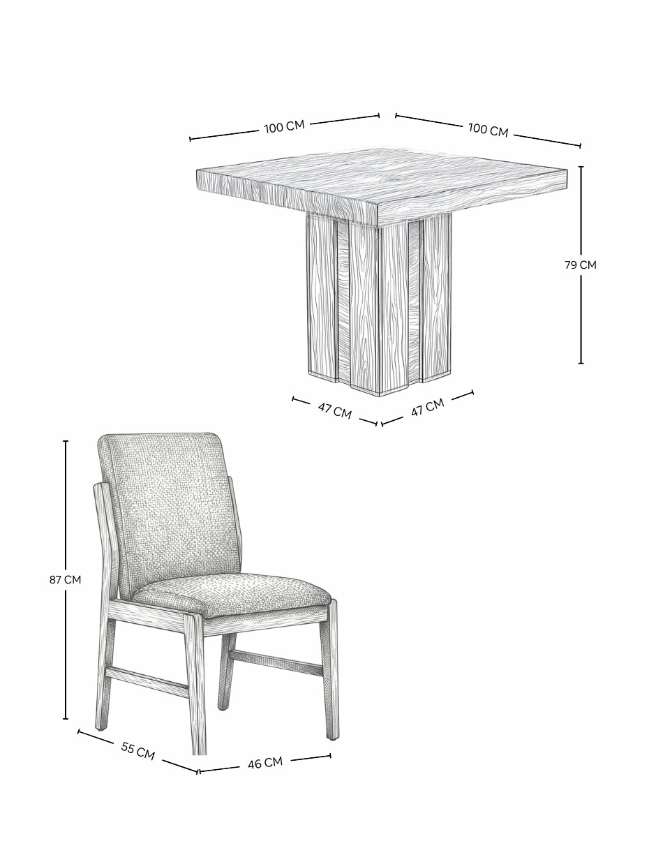 Comedor Cuba EASY LIVING para 4 personas de Madera