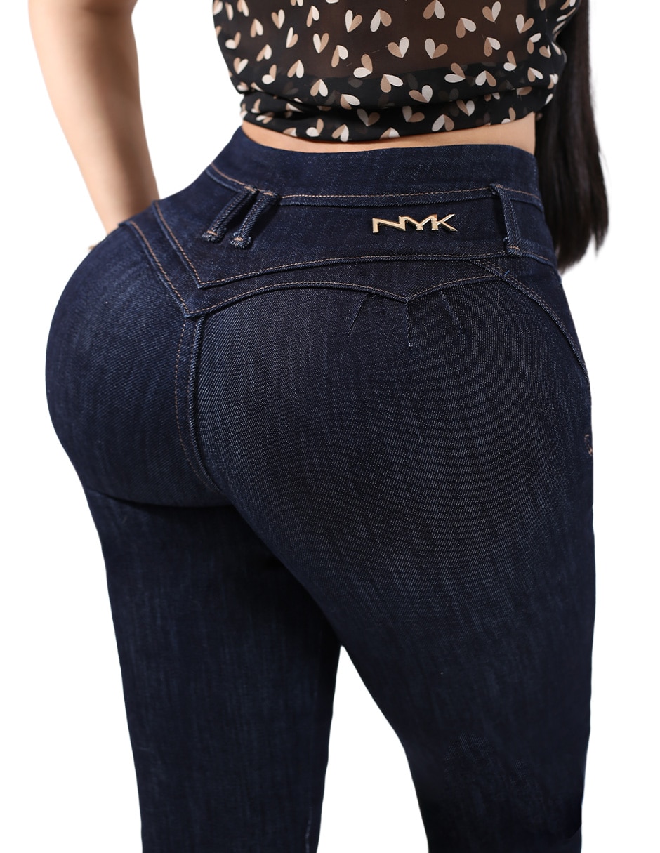 Jeans super skinny media cintura para mujer 3