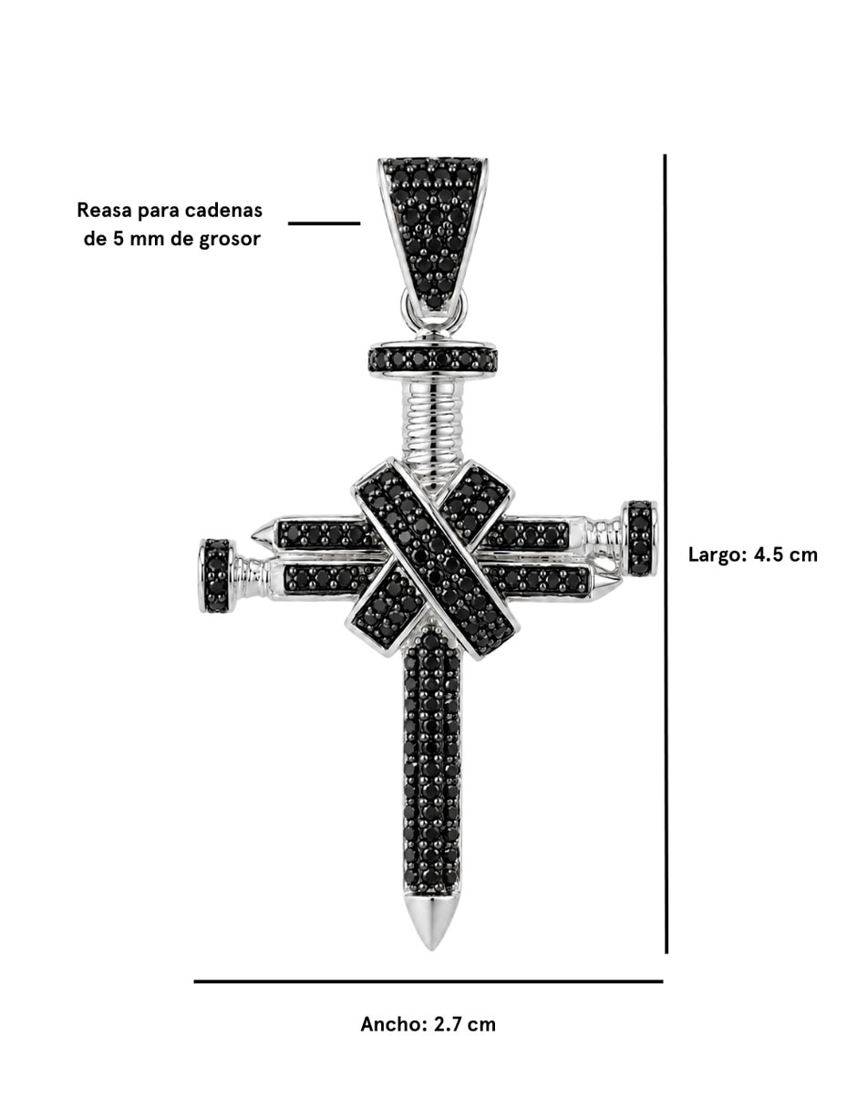 Dije de cruz de plata p 925 4