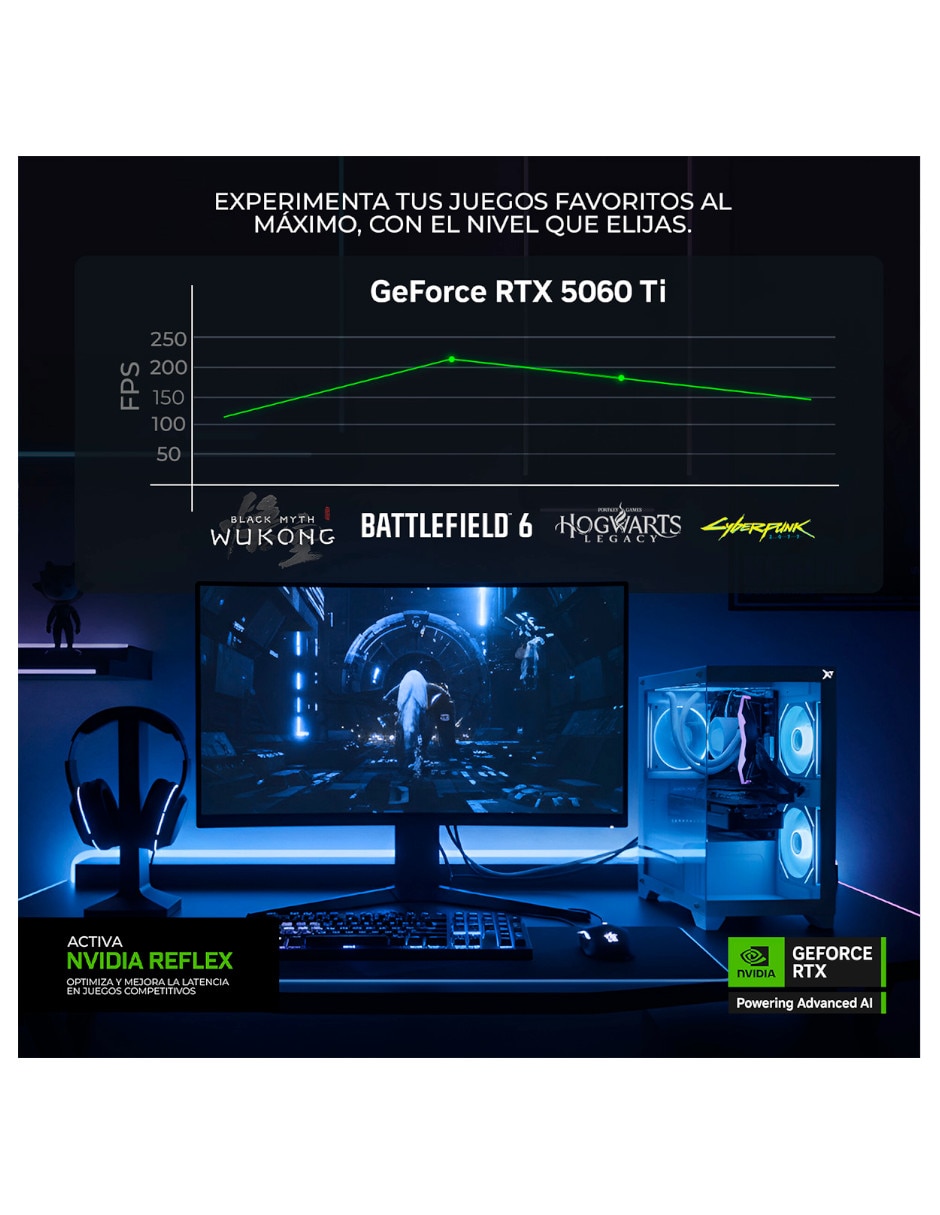 Computadora gamer XTPCU932GB55060TIMCCB 31.5 pulgadas Full HD Intel core ultra 9 NVIDIA GeForce RTX 5060 Ti 32 GB RAM 1 TB 2