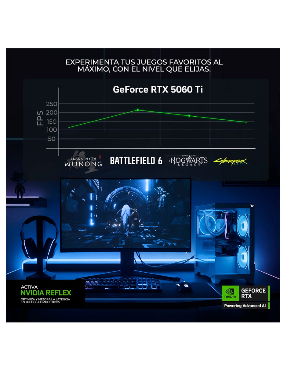 Computadora gamer XTPCU932GB55060TICCW Intel core ultra 9 NVIDIA GeForce RTX 5060 Ti 32 GB RAM 1 TB 2