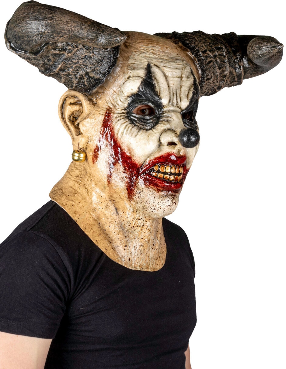 Máscara para disfraz de payaso con cuernos 6
