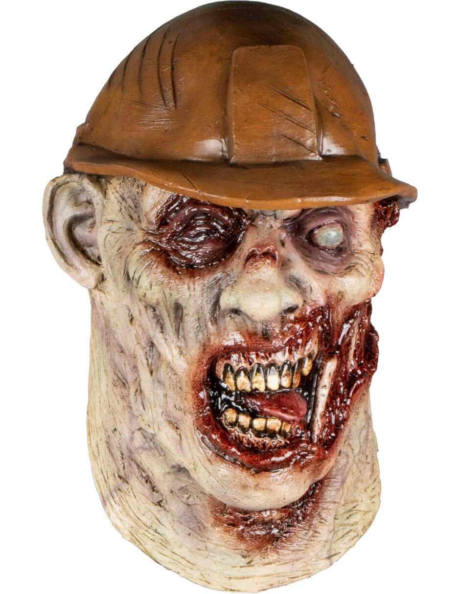 Máscara para disfraz de zombie obrero