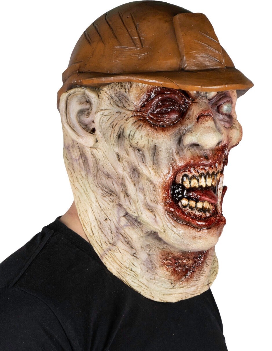 Máscara para disfraz de zombie obrero 2