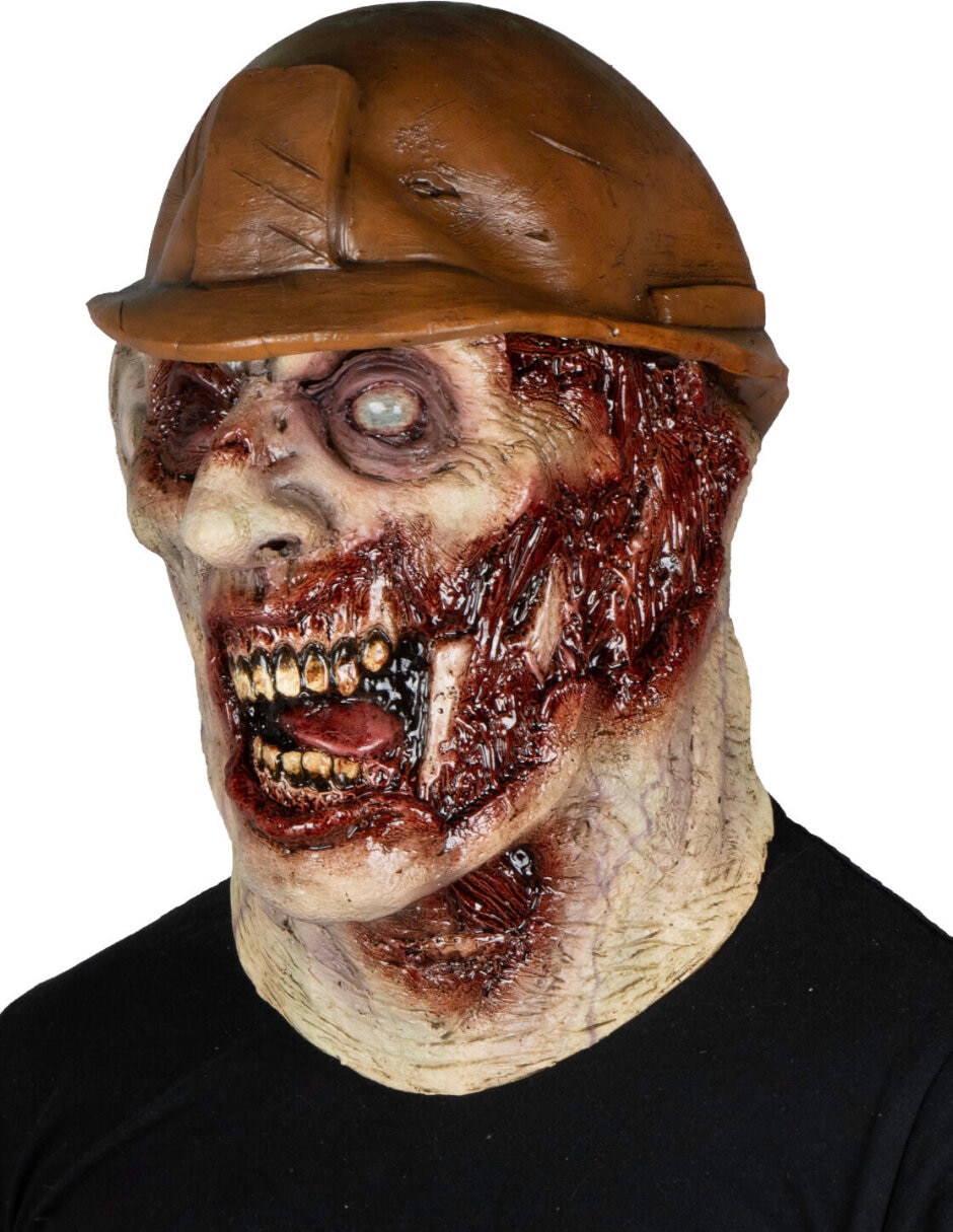 Máscara para disfraz de zombie obrero 3