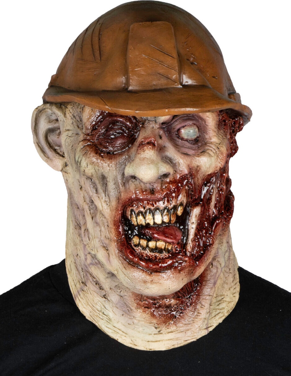 Máscara para disfraz de zombie obrero 5