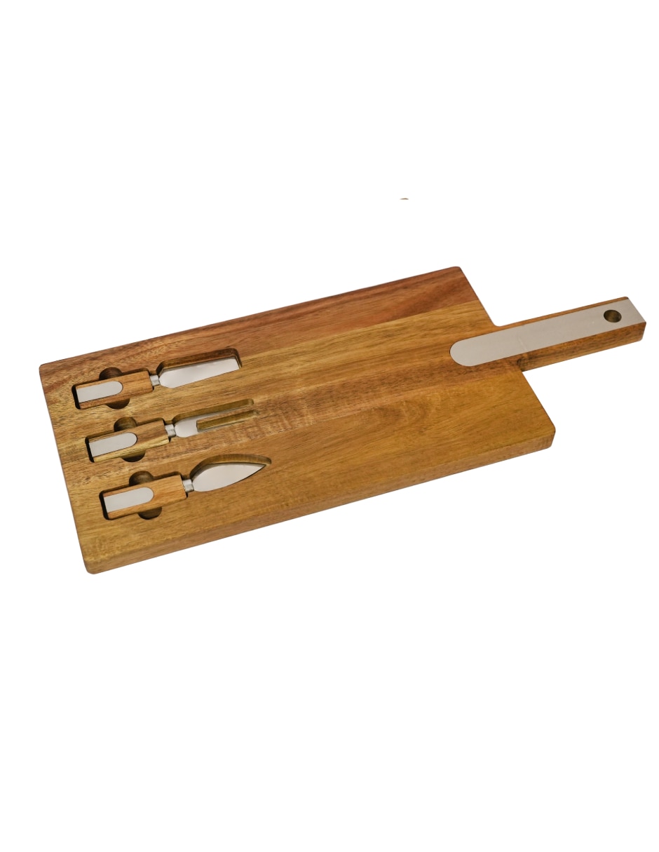 Set tabla para queso de madera