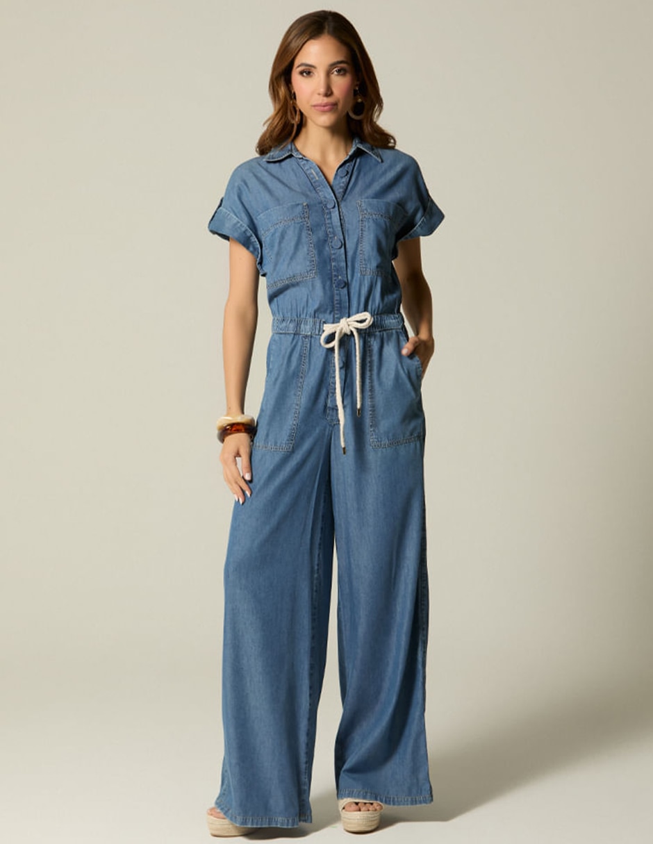Jumpsuit Sin familia o colección de Mezclilla Casual estampado Liso para mujer Jumpsuit Sin familia o colección de Mezclilla Casual estampado Liso para mujer
