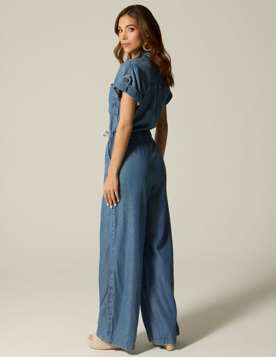Jumpsuit Sin familia o colección de Mezclilla Casual estampado Liso para mujer 5
