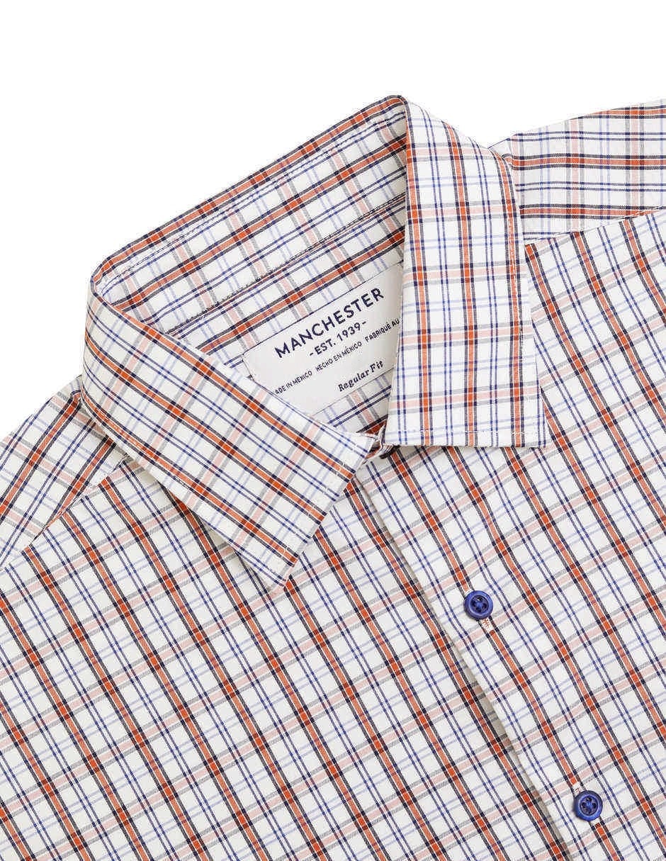Camisa casual manchester de algodón manga corta para hombre