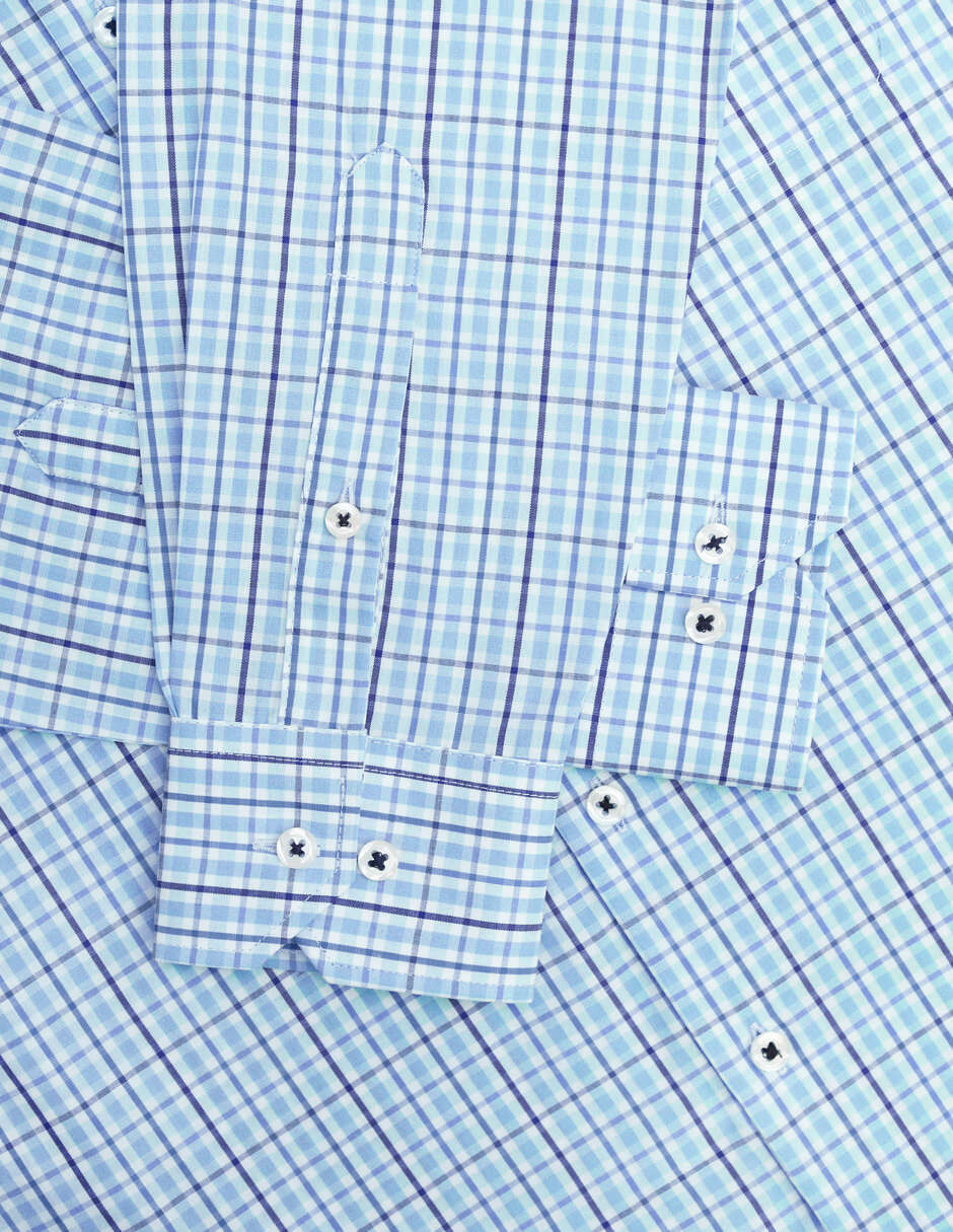 Camisa casual manchester de algodón manga larga para hombre
