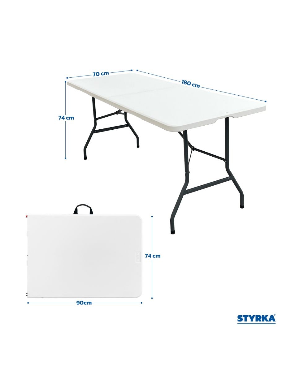 Mesa No No Plegable 180 cm de Plástico 7