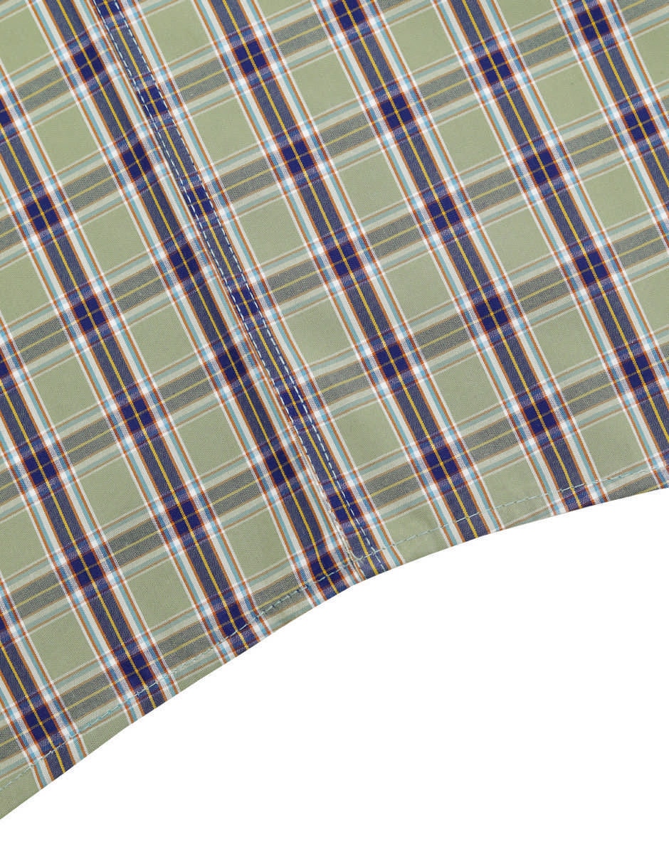 Camisa casual manchester de algodón manga corta para hombre