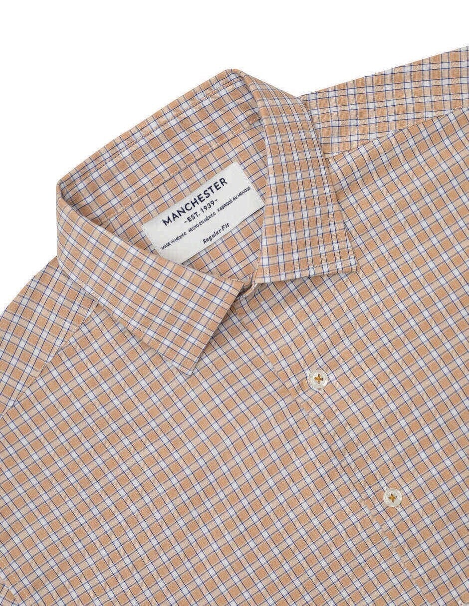 Camisa casual manchester de algodón manga larga para hombre