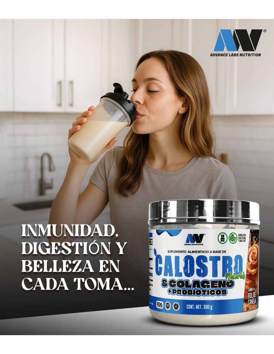 Calostro Colágeno y Probióticos Naturals con Calostro Bovino sabor Rol de canela de 3