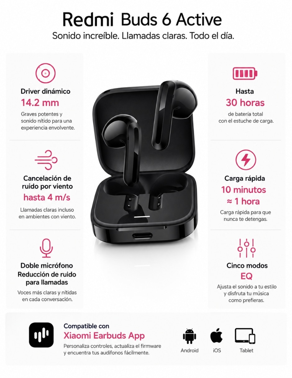 Audífonos True Wireless inalámbricos con cancelación de ruidos 5