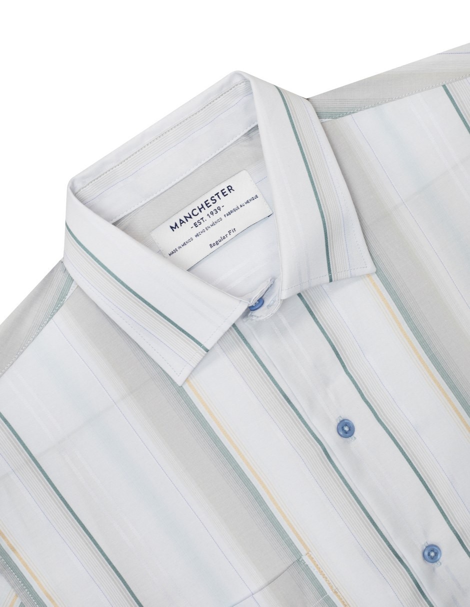 Camisa casual manchester de algodón manga corta para hombre