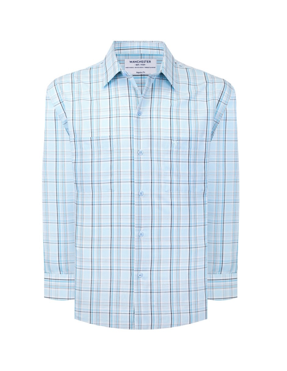 Camisa casual manchester de algodón manga larga para hombre