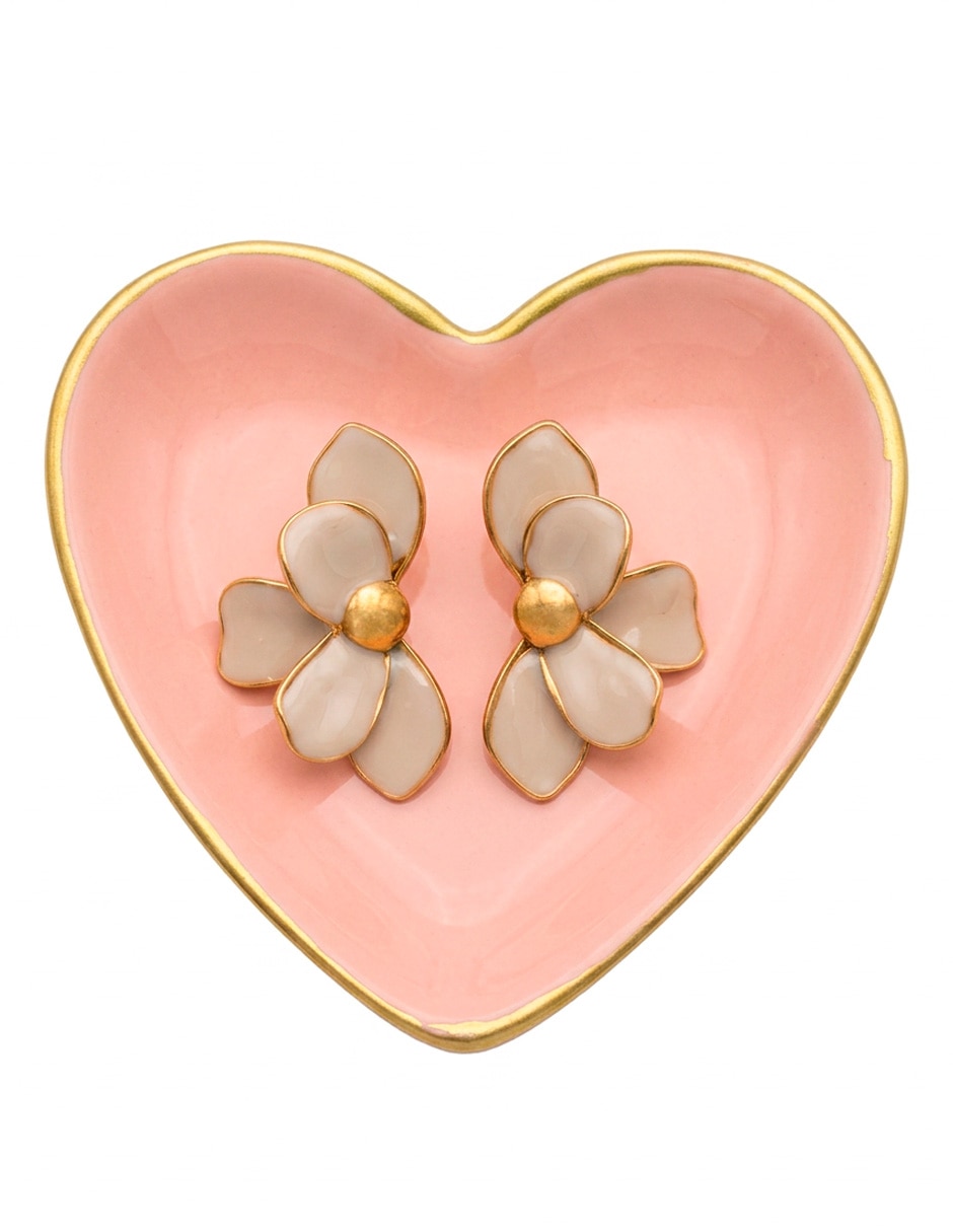 Aretes largos de flor ana maria mexico aretes de flor 18 k con acabado baño de oro
