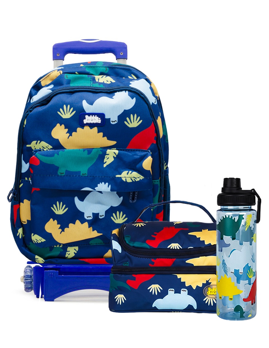 Set mochila con ruedas escolar Dinosaurios BUBBLE GUMMERS No para Niño