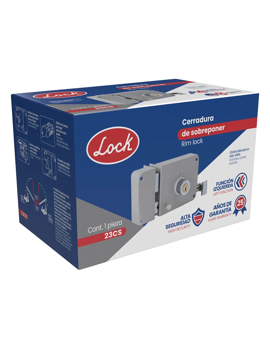 Cerradura sobreponer 23cs de izquierda Cerradura sobreponer 23cs de izquierda
