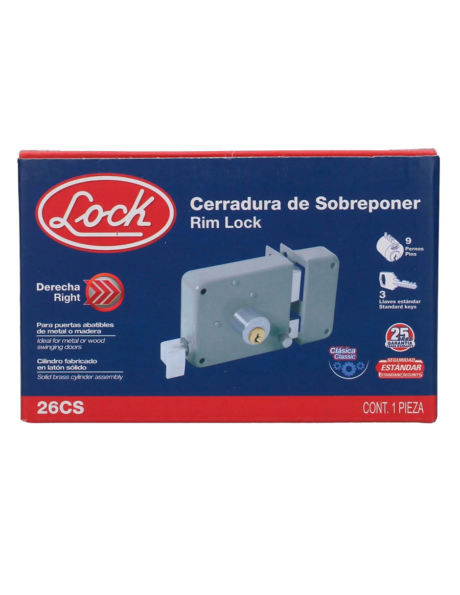 Cerradura sobreponer 26cs de derecha 3