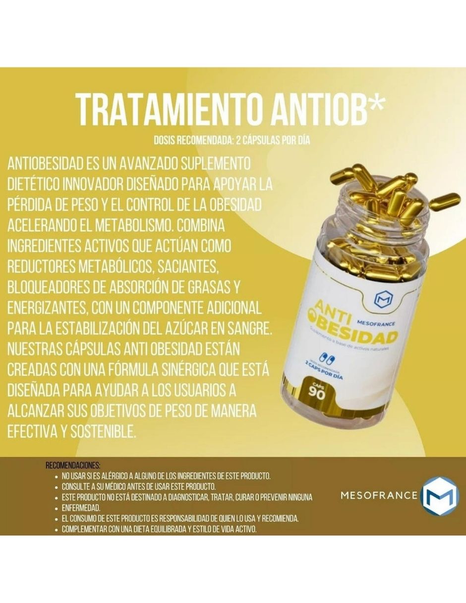 Antiobesidad Mesofrance Control de Sobrepeso 90 Caps Pack 2 con No aplica sabor Sin sabor de 6