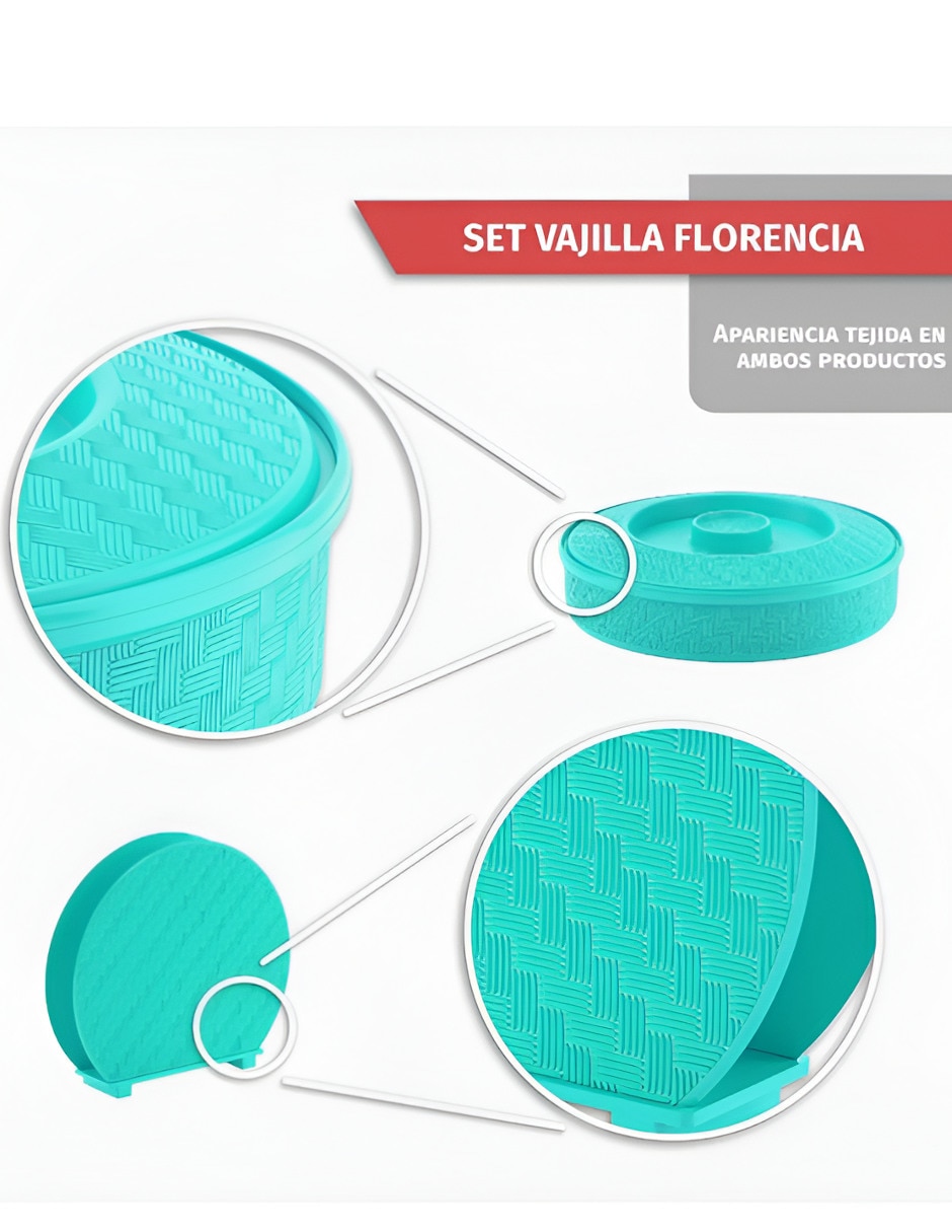 Vajilla infantil de plástico para 4 personas 2