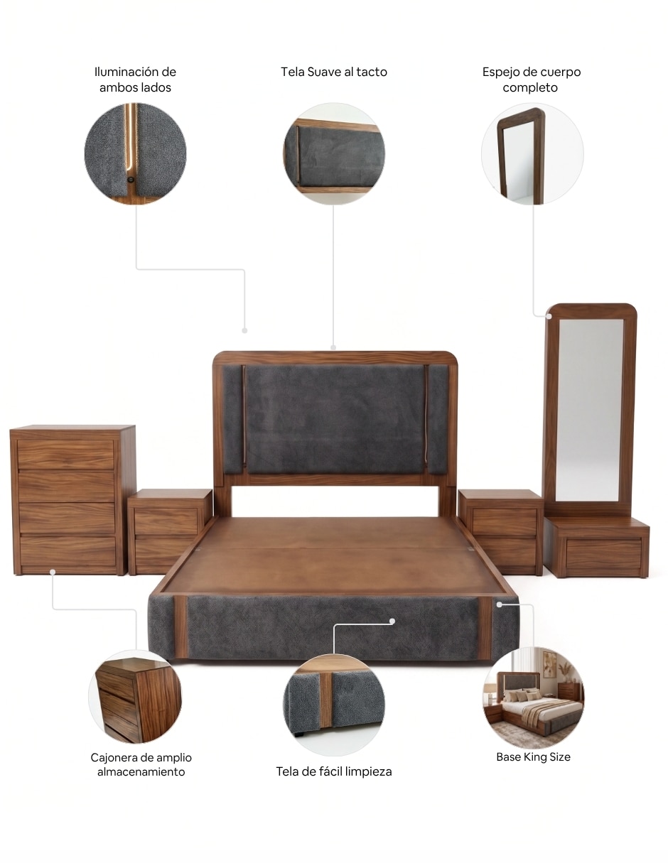 Set Recámara Enoc de Madera 2