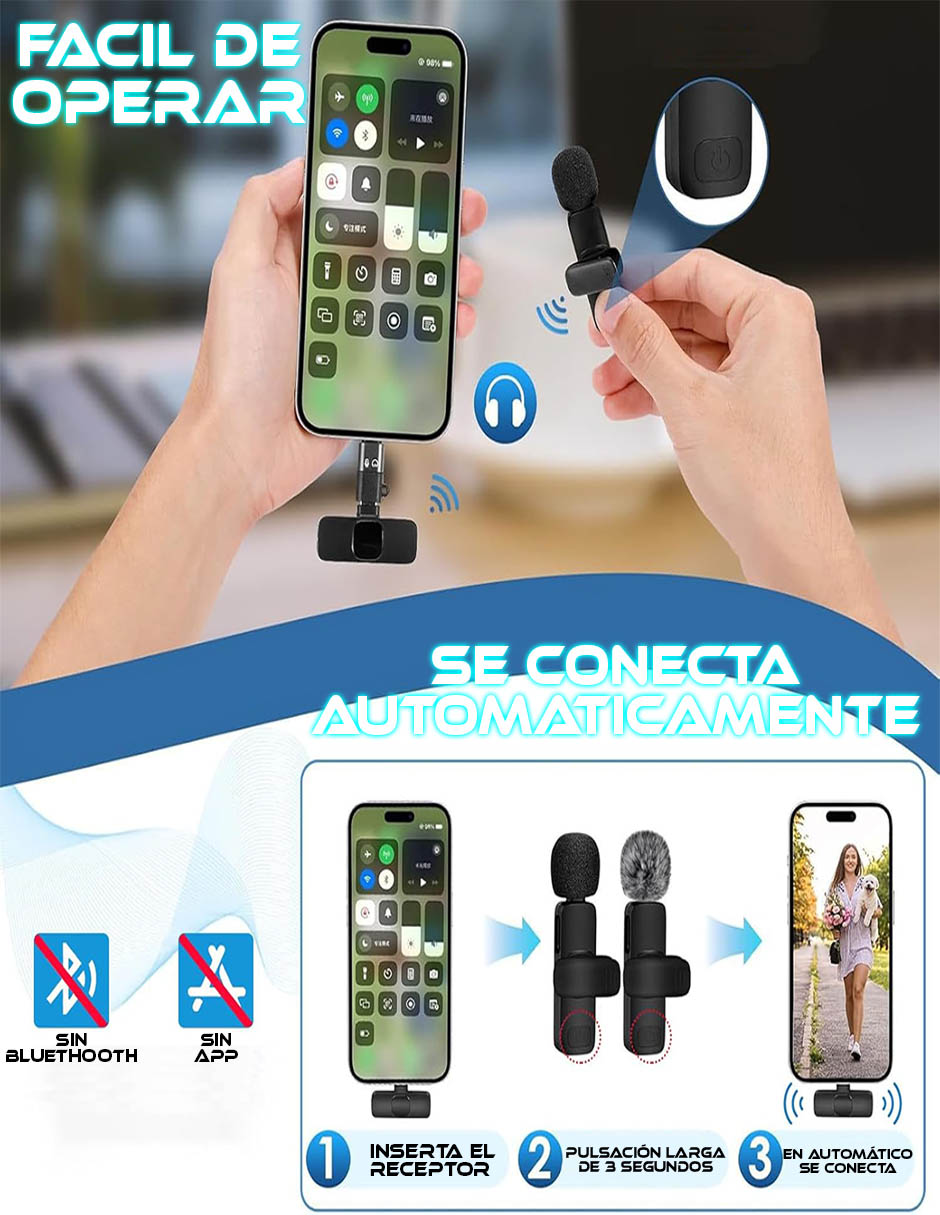 Set micrófono 2-MC851 inalámbrico 2