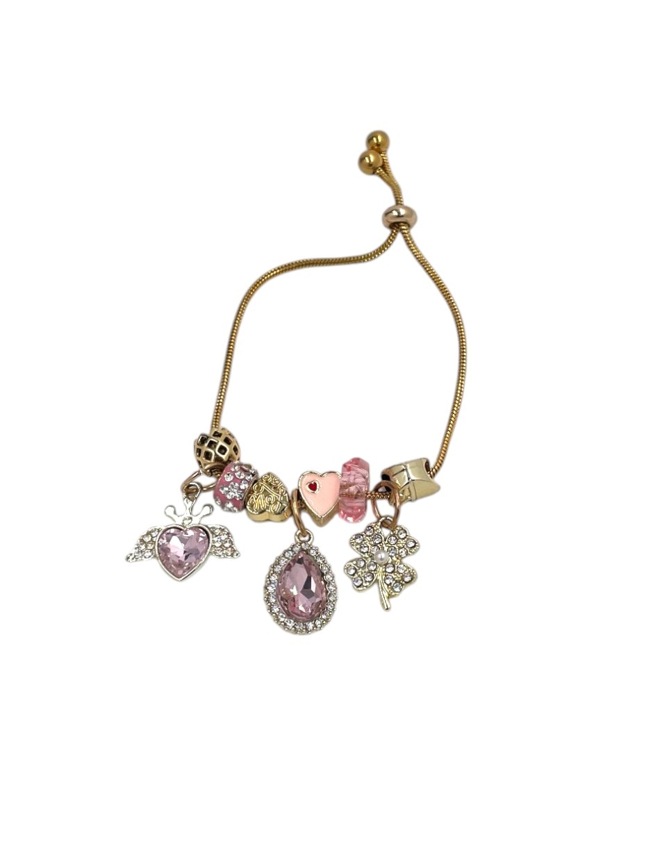 Pulsera y charms con zirconia