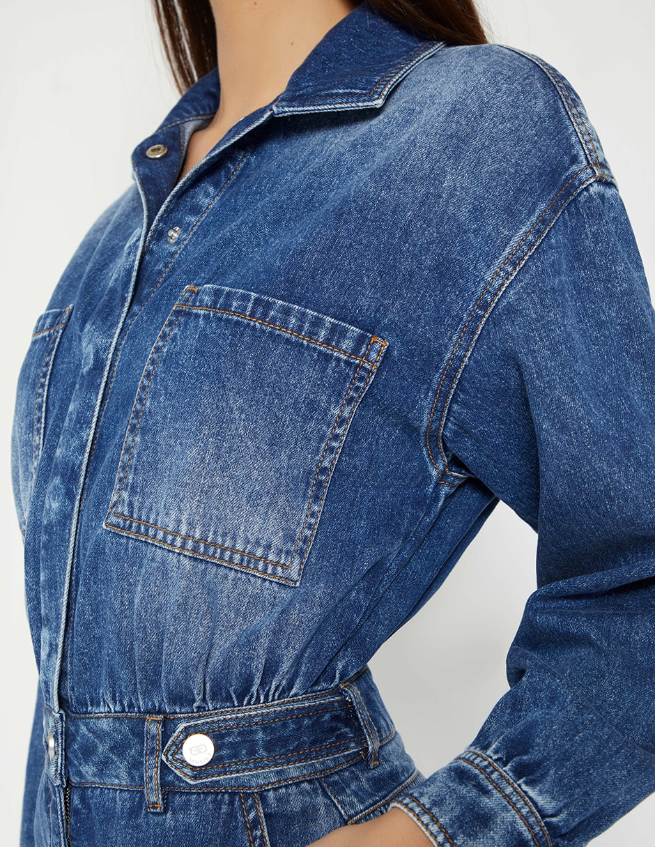 Jumpsuit de mezclilla casual para mujer 3